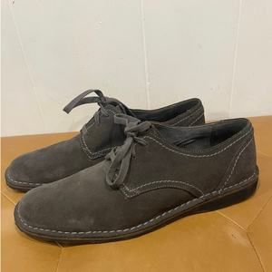 John Varvatos Lace-Up Oxford Shoes Mens Size 12M Gray Suede‎ Leather Plain Toe